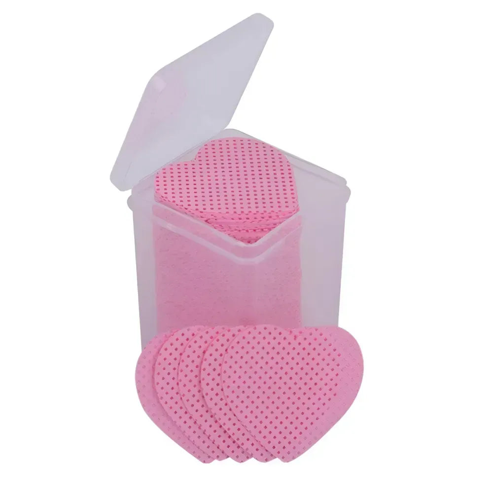 Perforated Lint-Free Wipes Pink Hearts 200pcs | Lash & Brow Professional Use