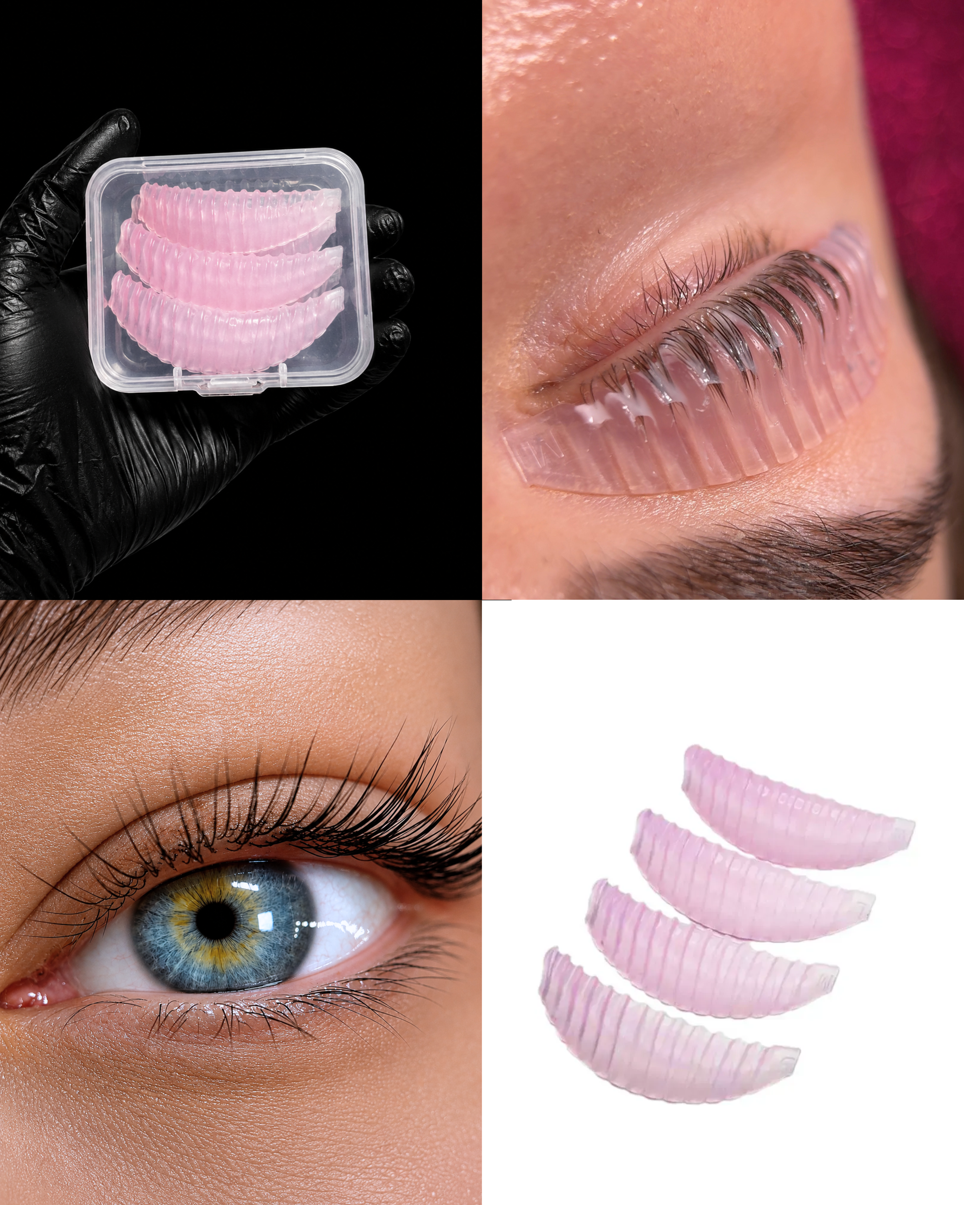 Lami shields 4 pads (S, M, L, XL) Silicone Lash Curling Pads in Pink&Blue
