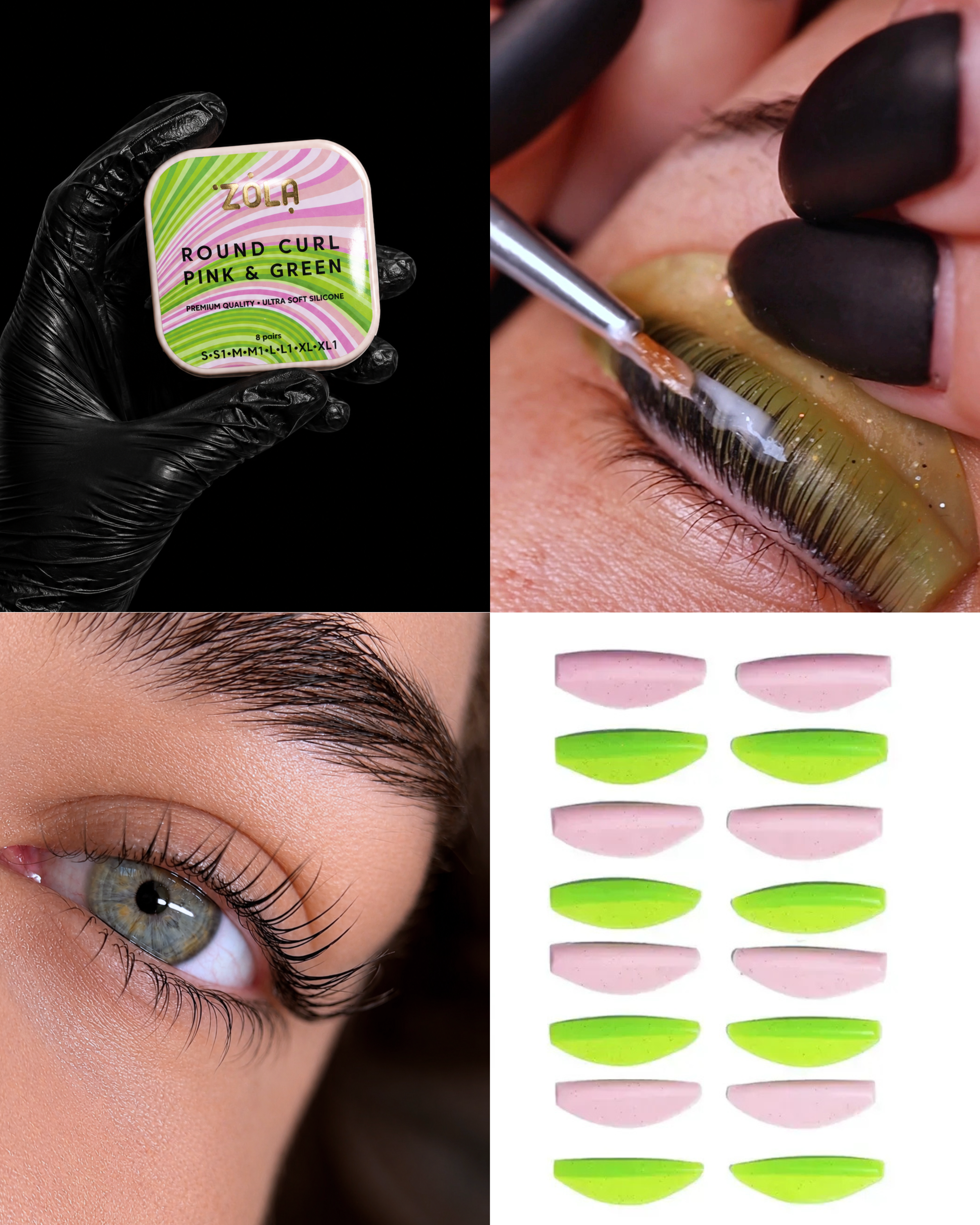 ZOLA Lami PADS shields Roung Curl Pink & Green (S, S1, M, M1, L, L1, XL, XL1)