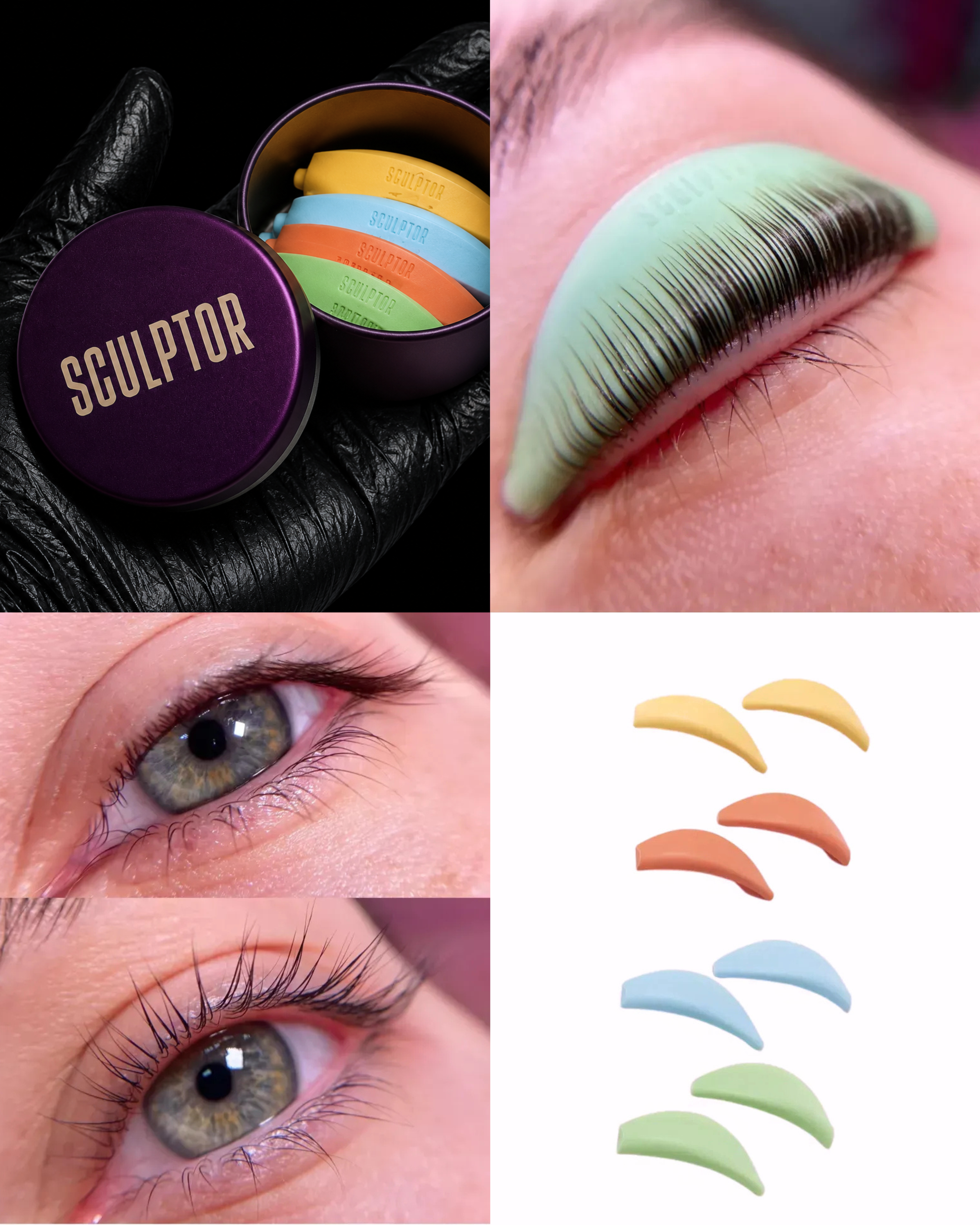 SCULPTOR Open Look Lami Shields 4 Pads | Silicone Lash Lift Shields