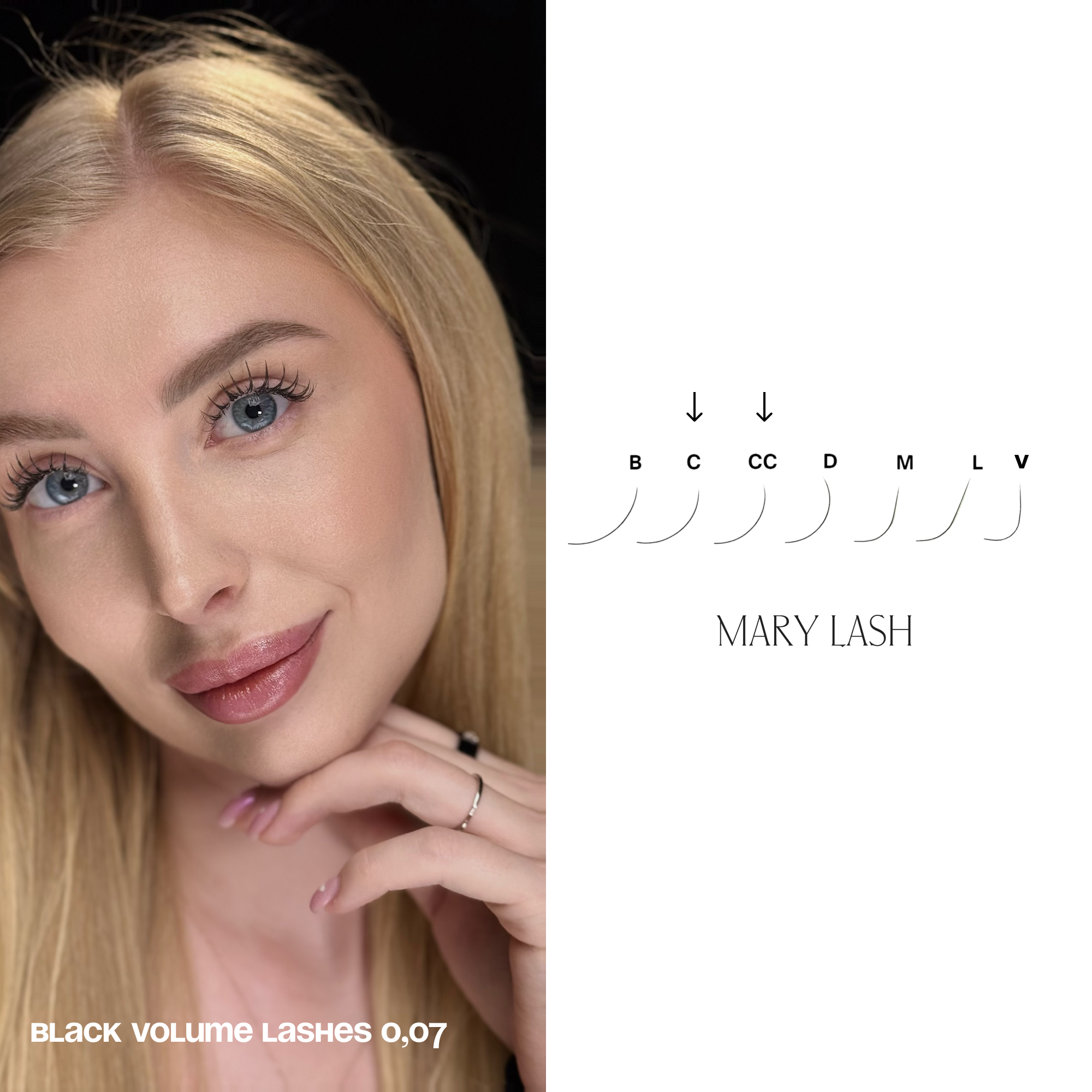 MARY LASH Black Volume Lashes 0,07 20 Lines
