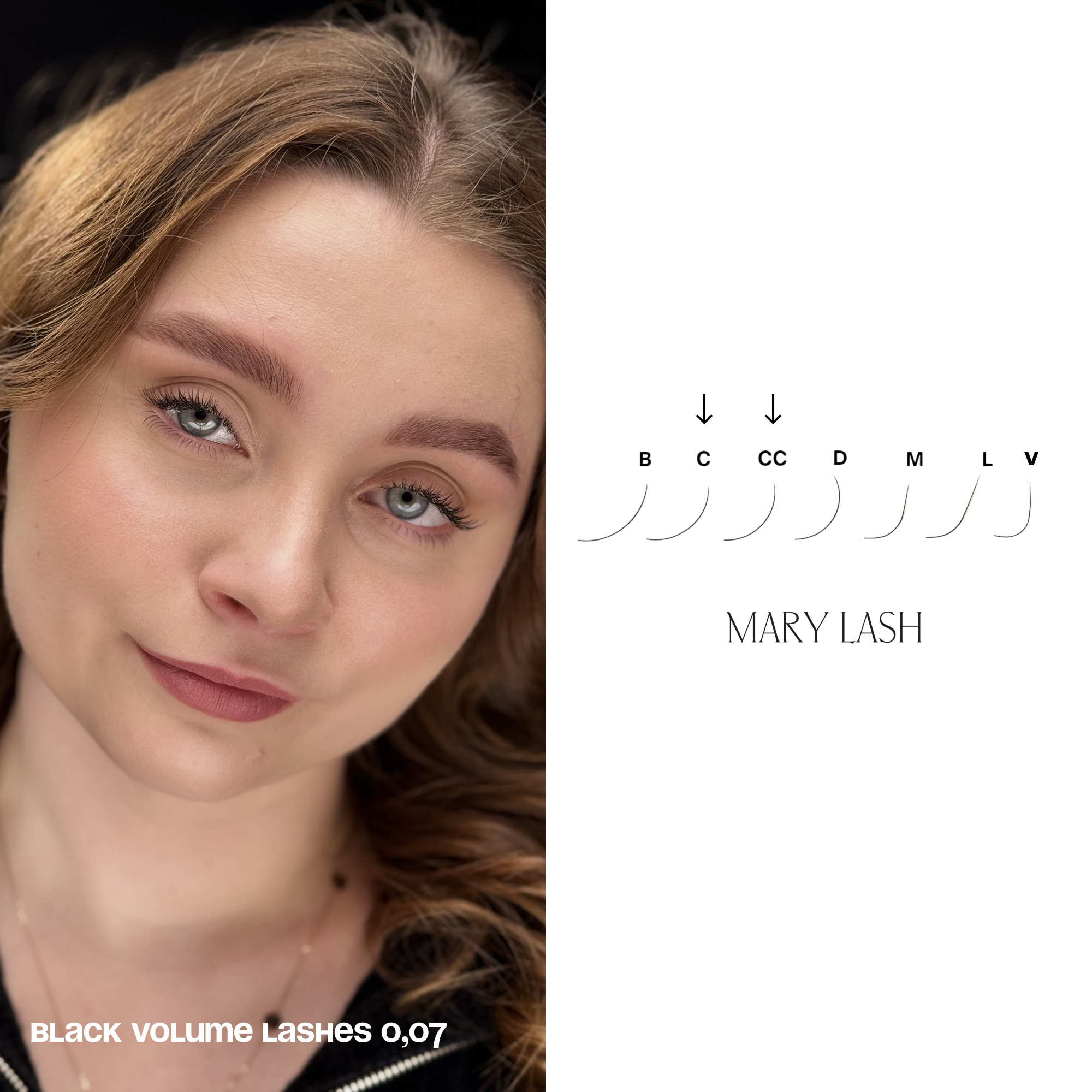 MARY LASH Black Volume Lashes 0,07 20 Lines