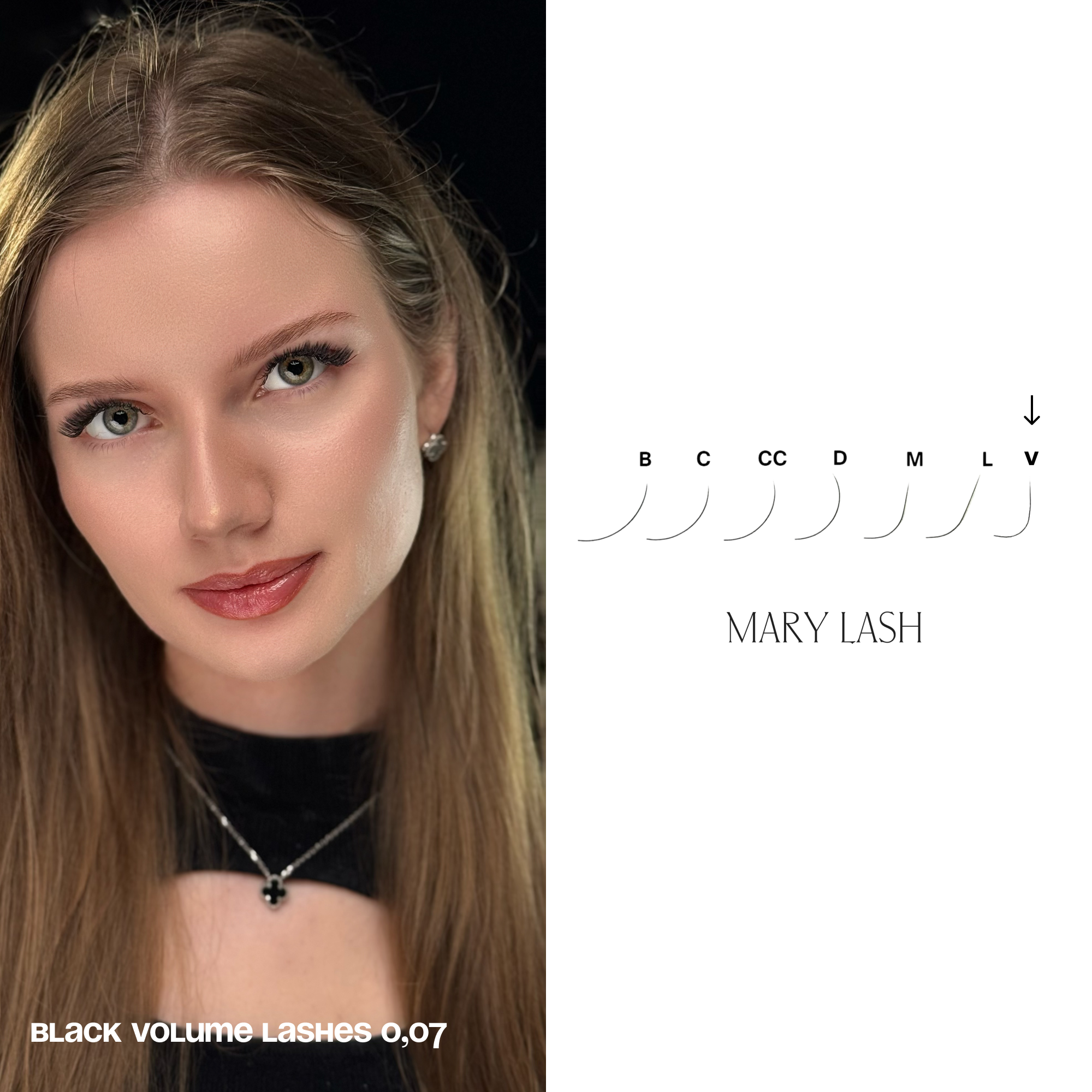 MARY LASH Black Volume Lashes 0,07 20 Lines