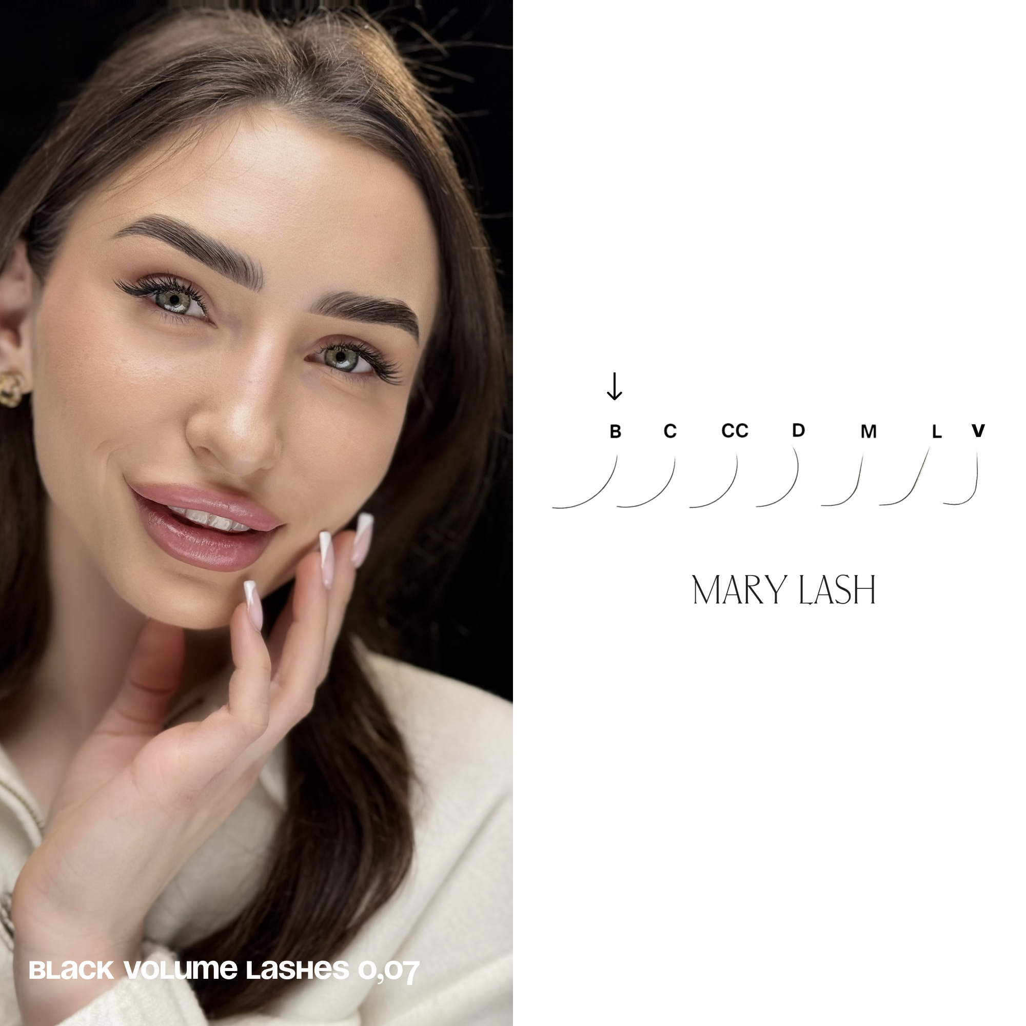 MARY LASH Black Volume Lashes 0,07 20 Lines