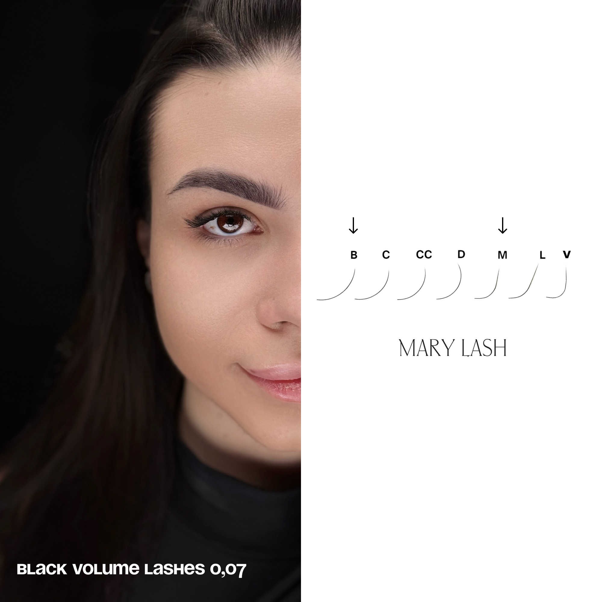 MARY LASH Black Volume Lashes 0,07 20 Lines