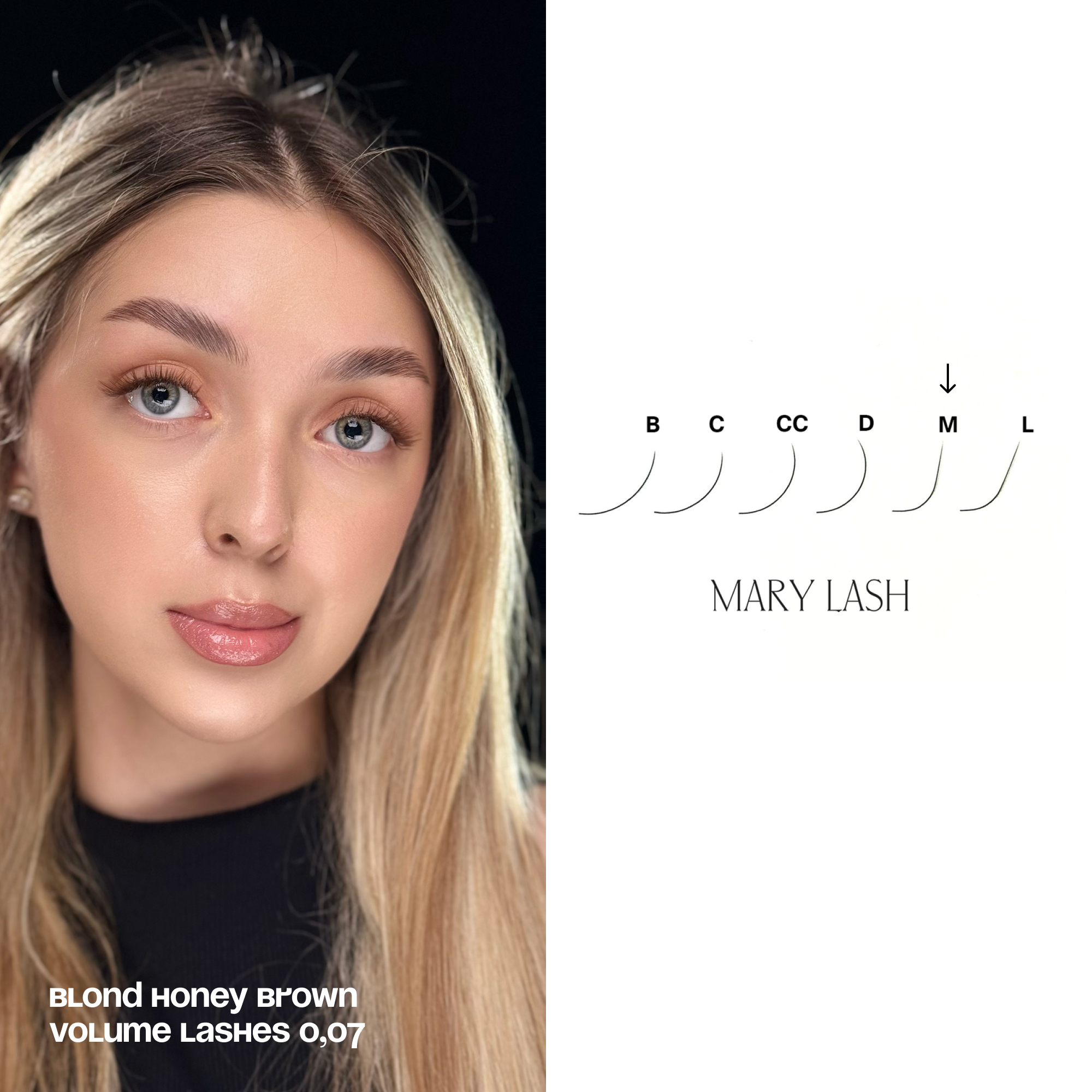 MARY LASH Blond Honey Brown Volume Lashes 0,07 20 Lines