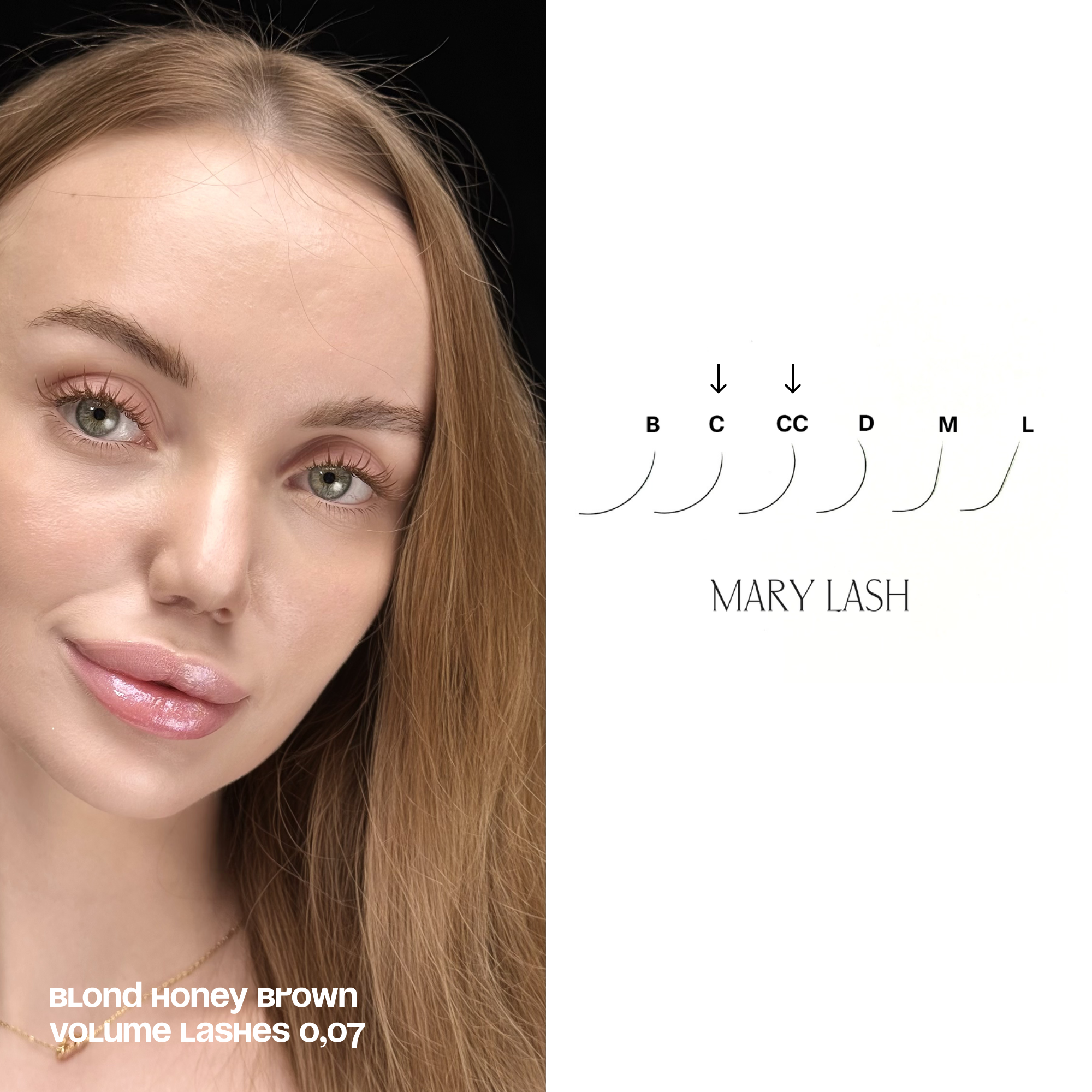 MARY LASH Blond Honey Brown Volume Lashes 0,07 20 Lines