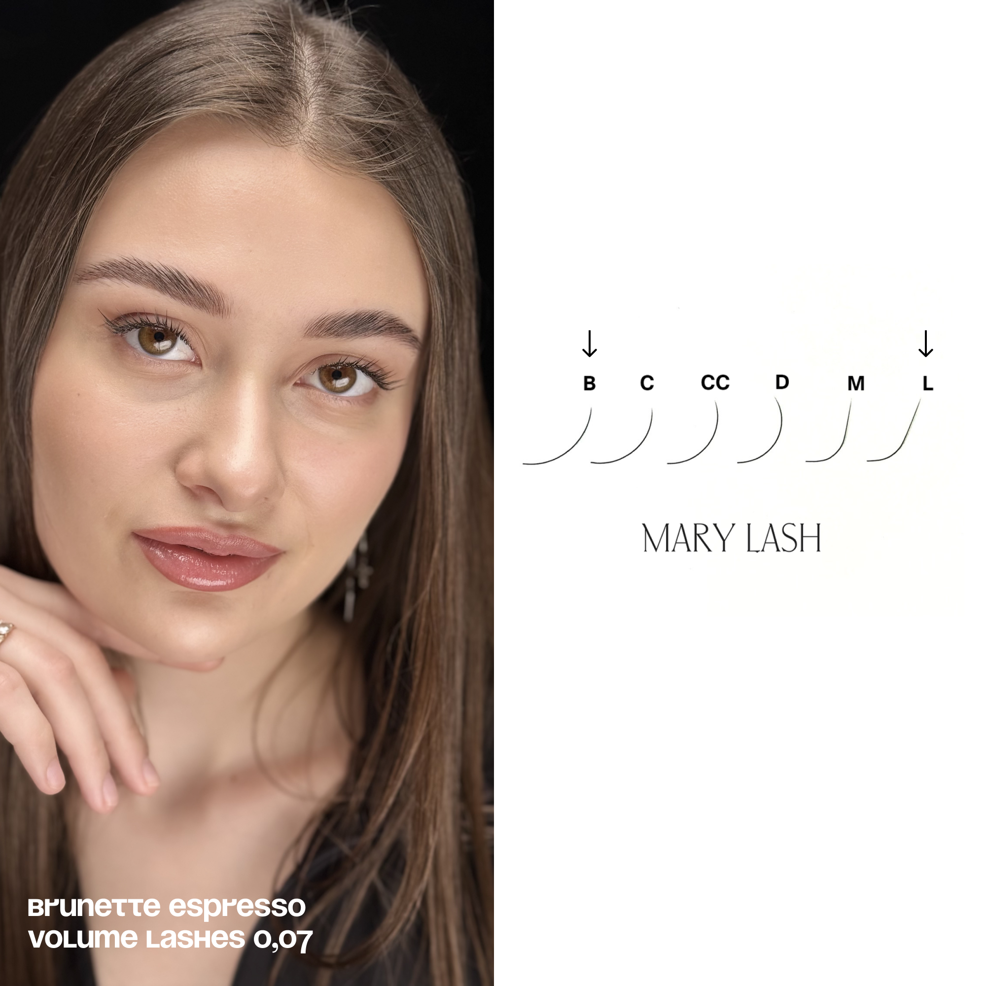 MARY LASH Brunette Espresso Volume Lashes 0,07 20 Lines
