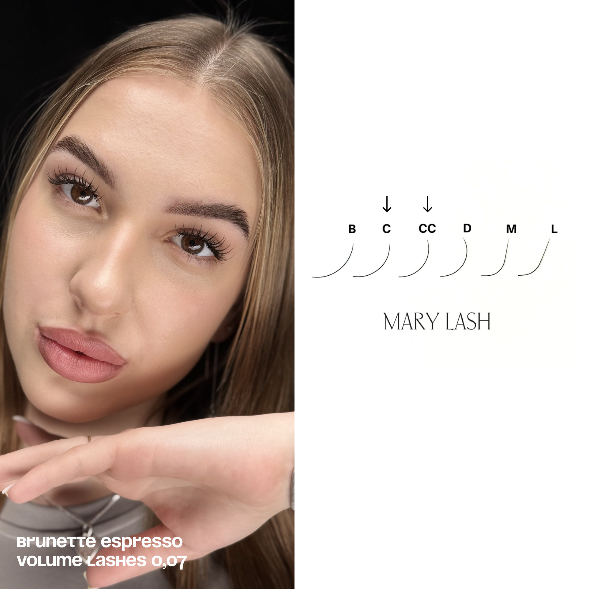 MARY LASH Brunette Espresso Volume Lashes 0,07 20 Lines