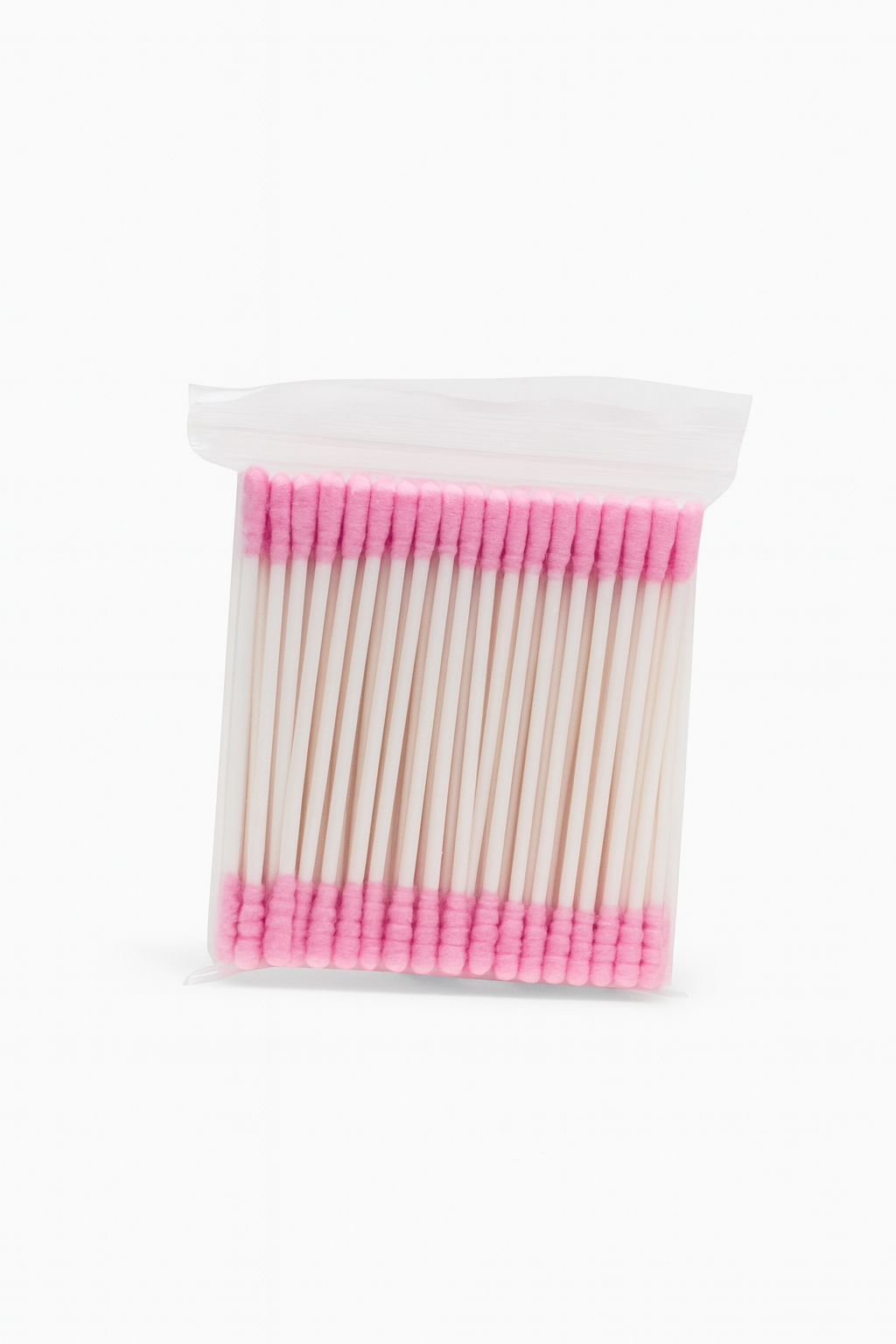 Pink Cotton Swabs Spiral - 100 Count Organic Cotton Buds Double Side Tightly Wrapped Cotton Tips Paper Stick Soft Gentle Lint-Free Cruelty-Free, Round & Spiral (Pink)