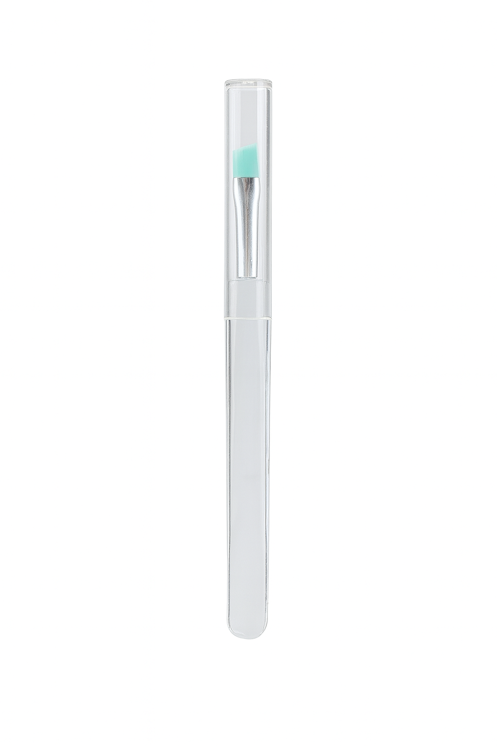 Silicone brush with a beveled angle turquoise color