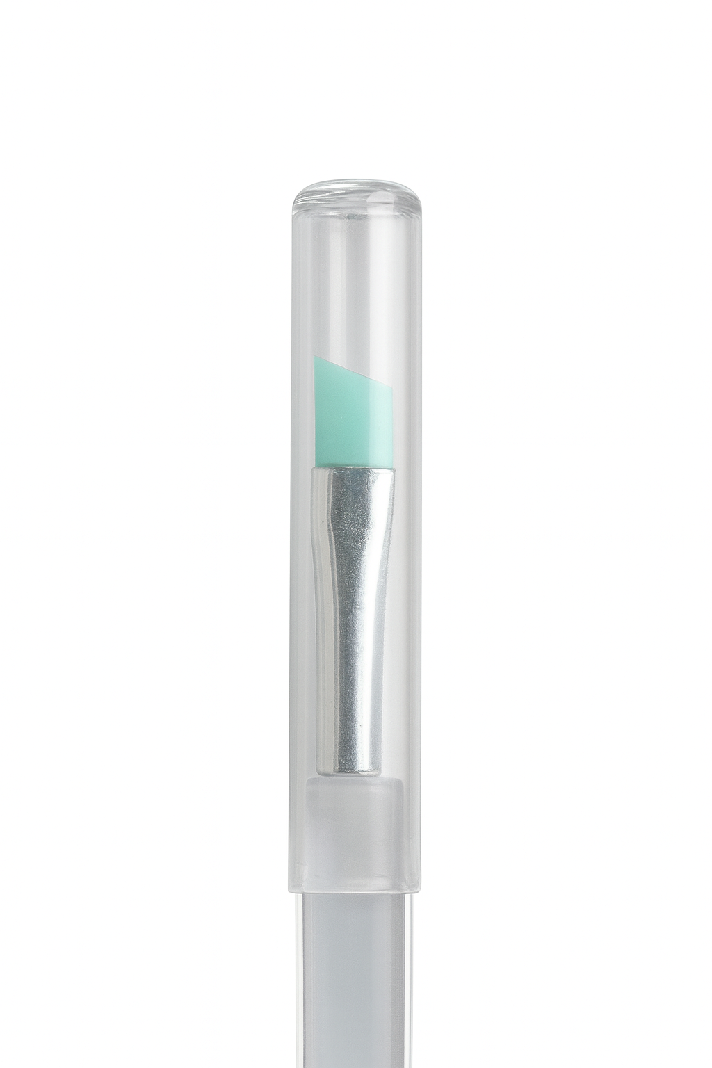 Silicone brush with a beveled angle turquoise color