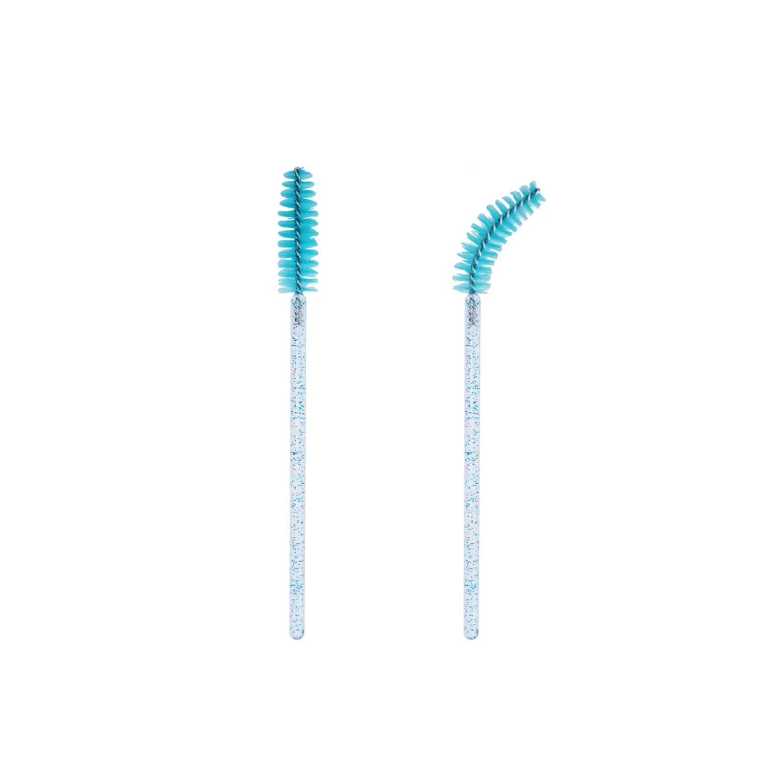 Disposable Mascara Wands, Crystal Eyebrow Spoolies Brush for Eyelash Extensions, Lash Brushes with Container (Blue) 100 Pcs
