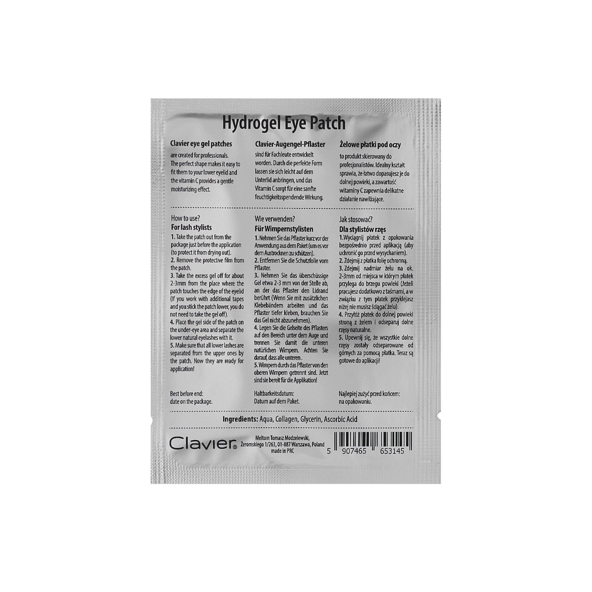 Eyelash Extension Eye Pads Hydrogel for Lash Extensions SILVER 50 Pairs