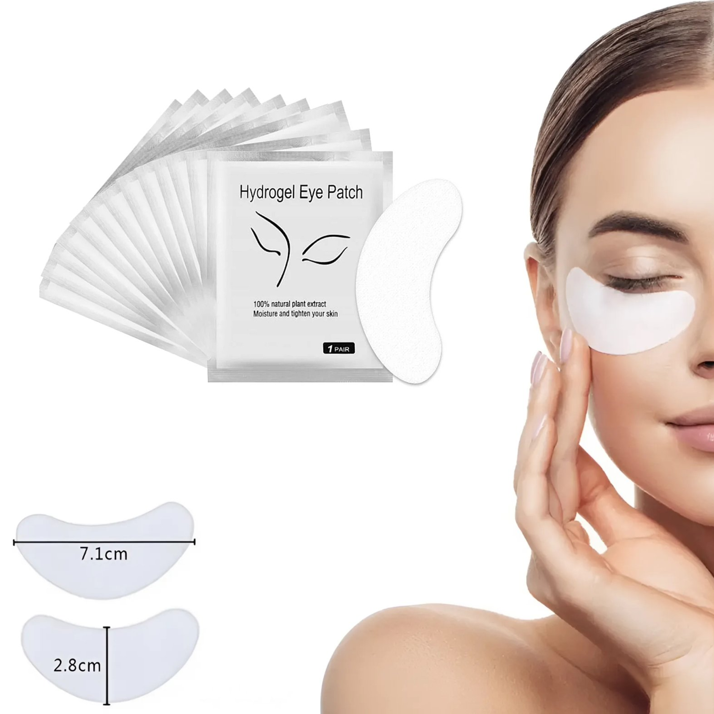 Eyelash Extension Eye Pads Hydrogel for Lash Extensions SILVER 100 Pairs