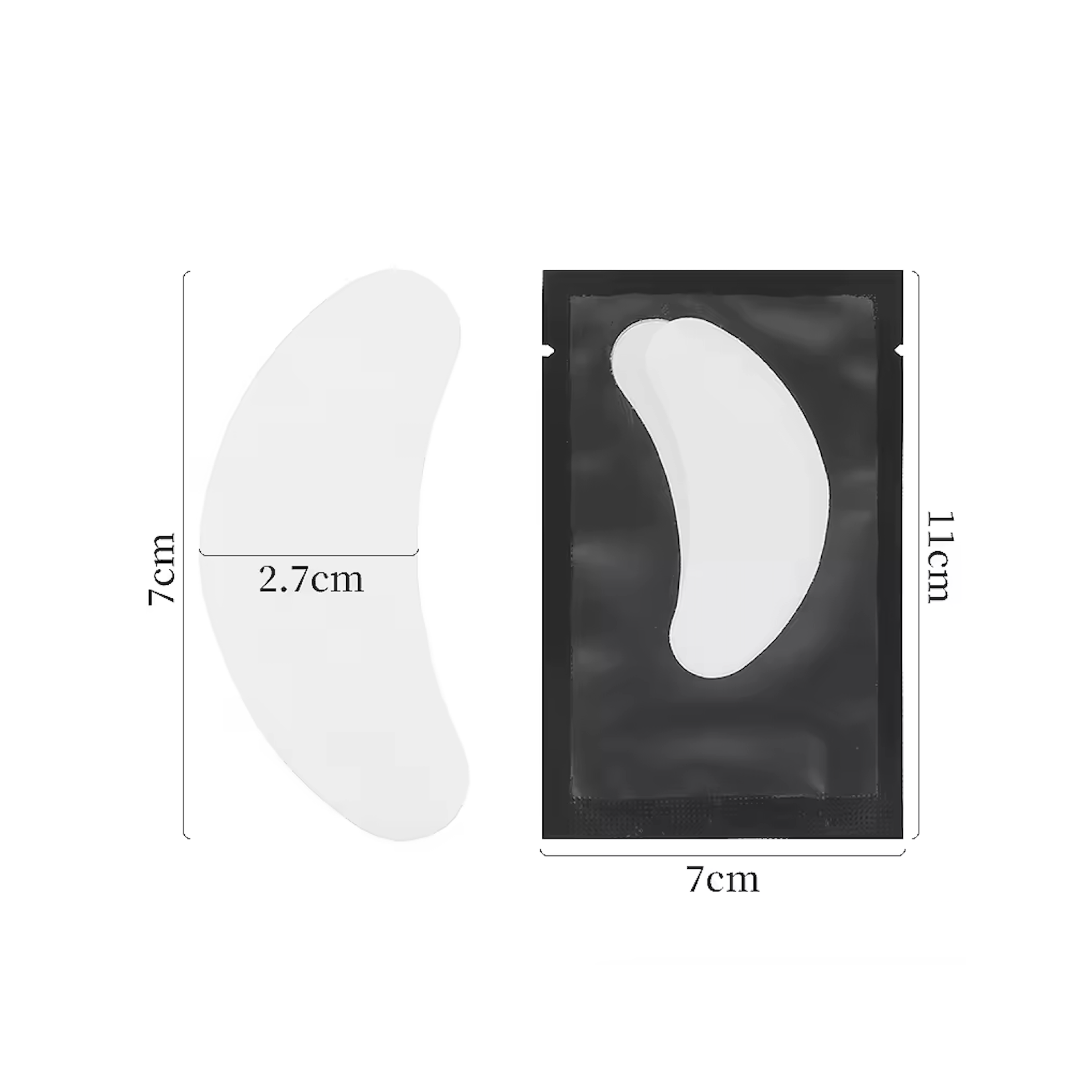 Eyelash Extension Eye Pads Hydrogel for Lash Extensions BLACK 100 Pairs