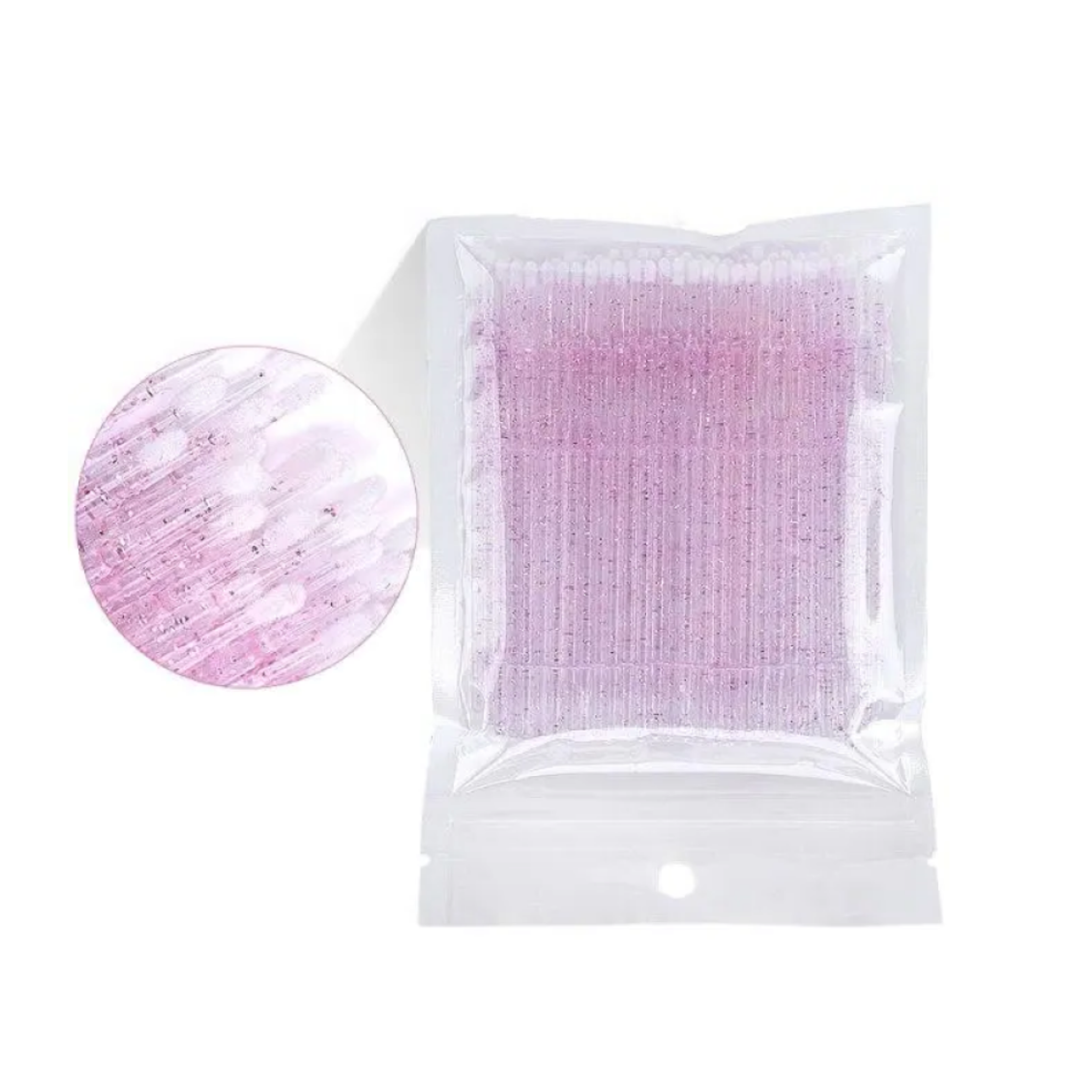 Micro Applicator Brushes Fine Crystal Pink 100/Pack