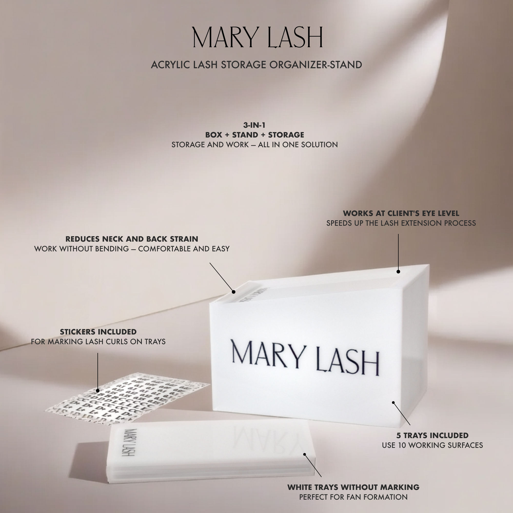 MARY LASH Acrylic Lash Storage Organizer-Stand