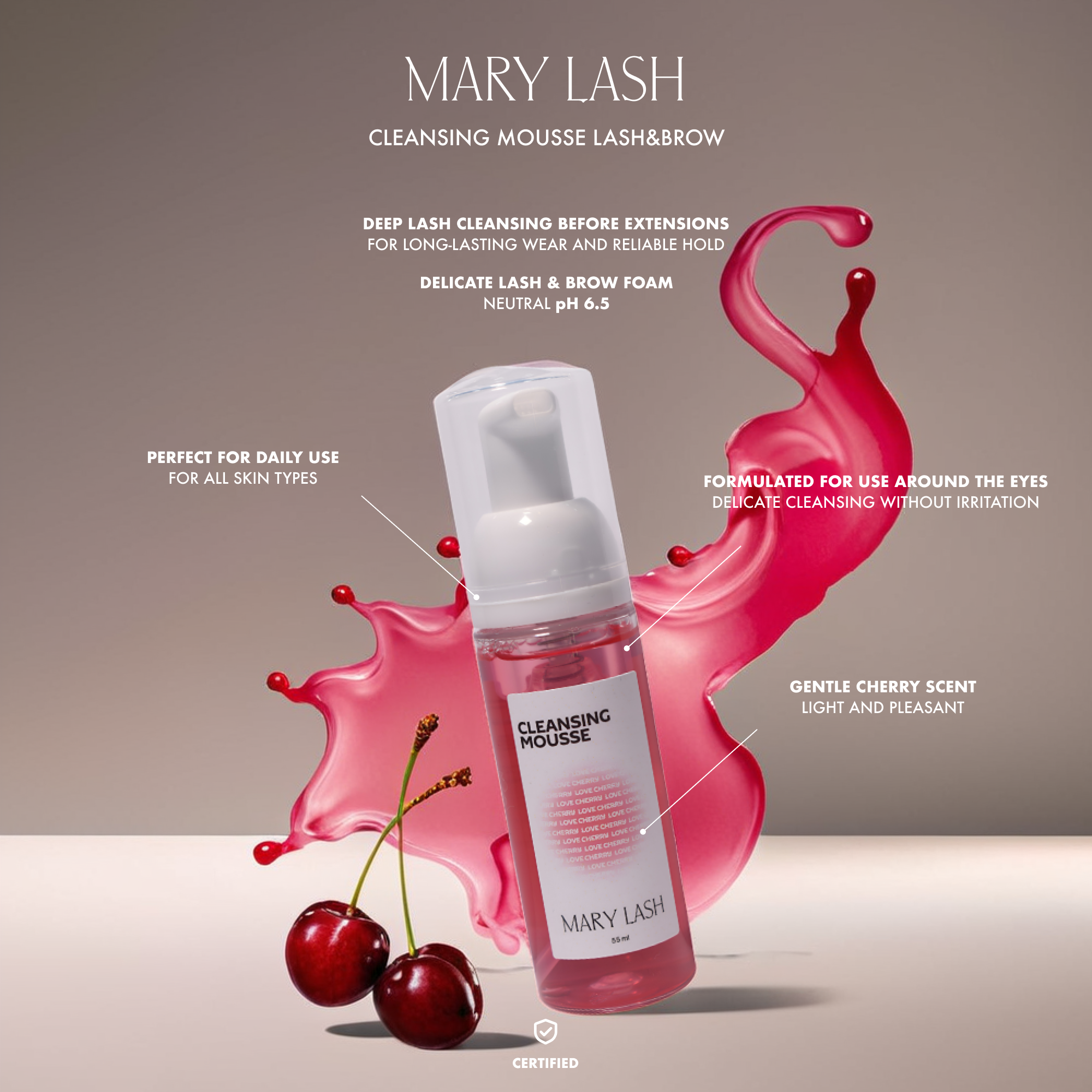 MARY LASH Cleansing mousse lash&brow 55ml
