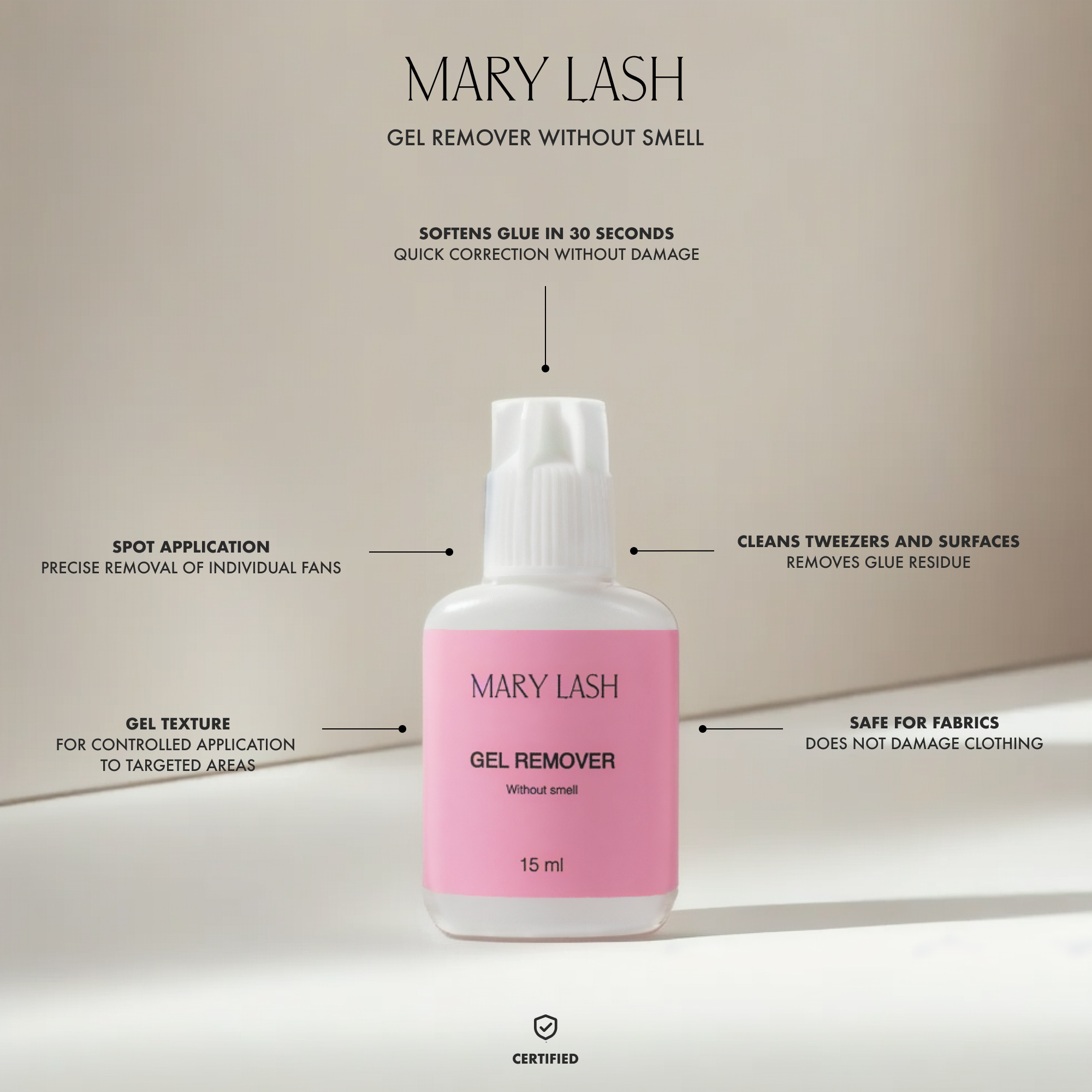 MARY LASH Gel-remover without smell 15ml