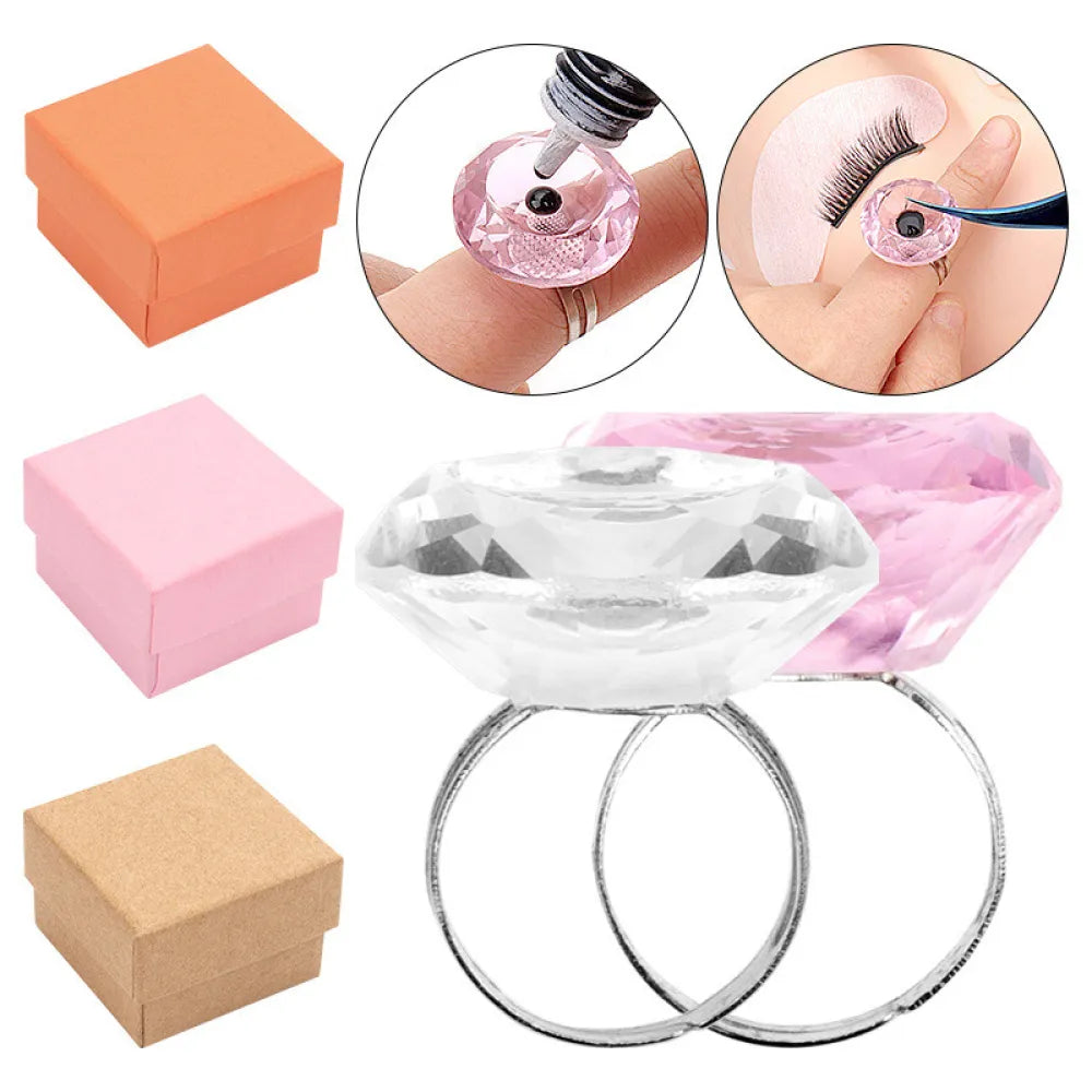 Crystal eyelash glue ring