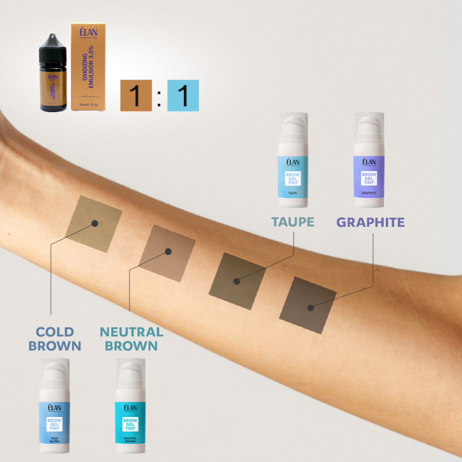 ELAN Brow Gel Tint Neutral Brown 20ml