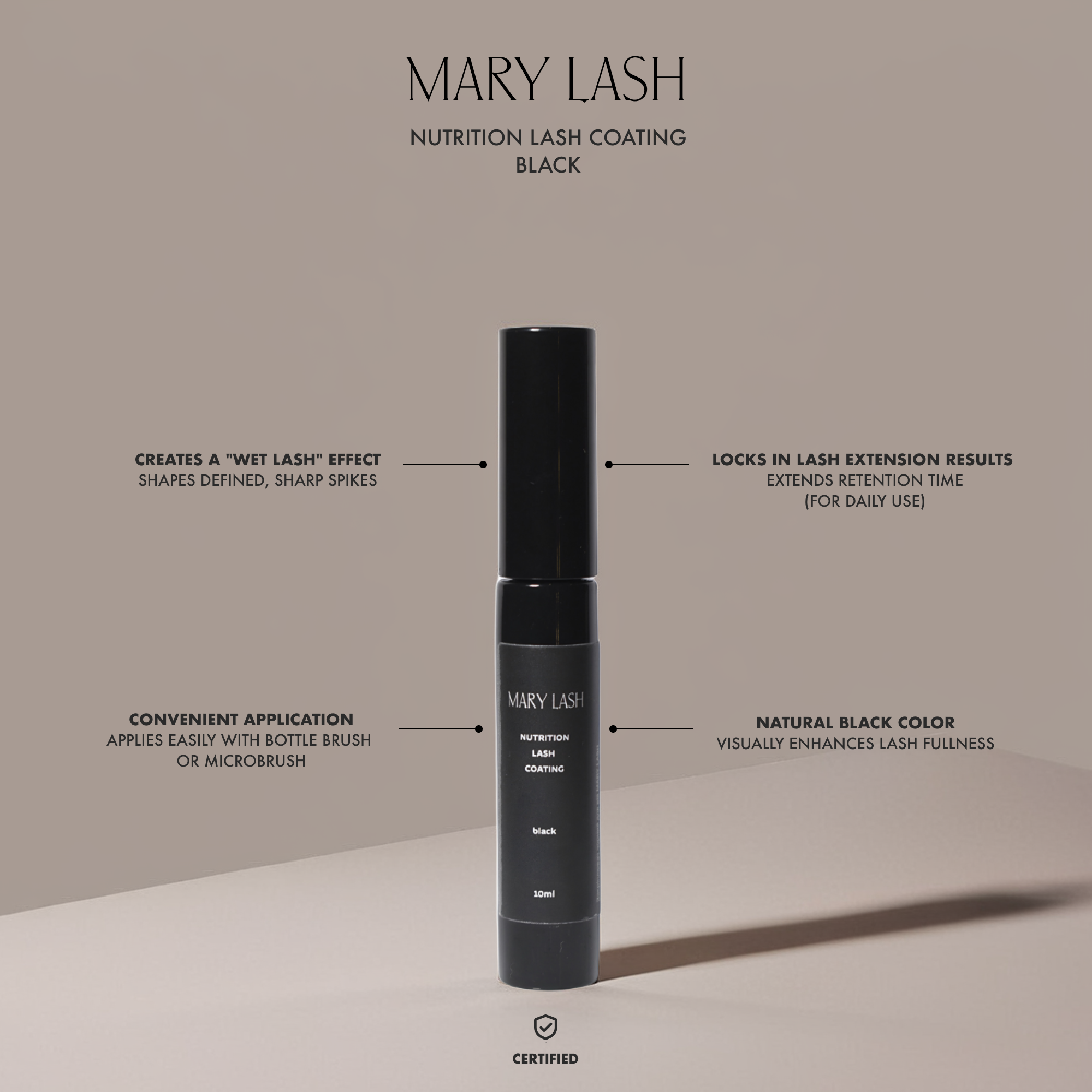 MARY LASH Nutrition lash coating for Extensions Black 10ml