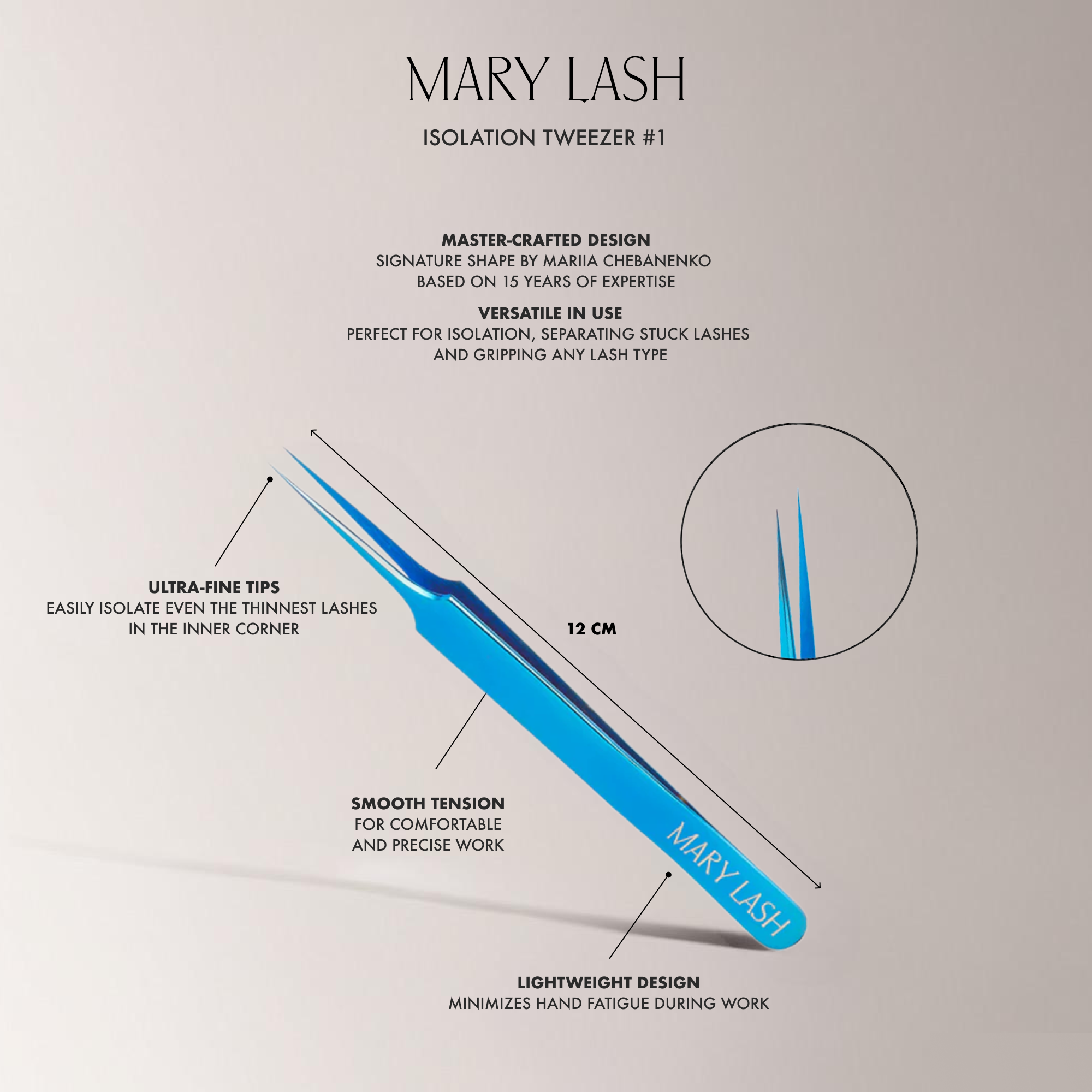 MARY LASH Isolation Eyelash Extensions Tweezers