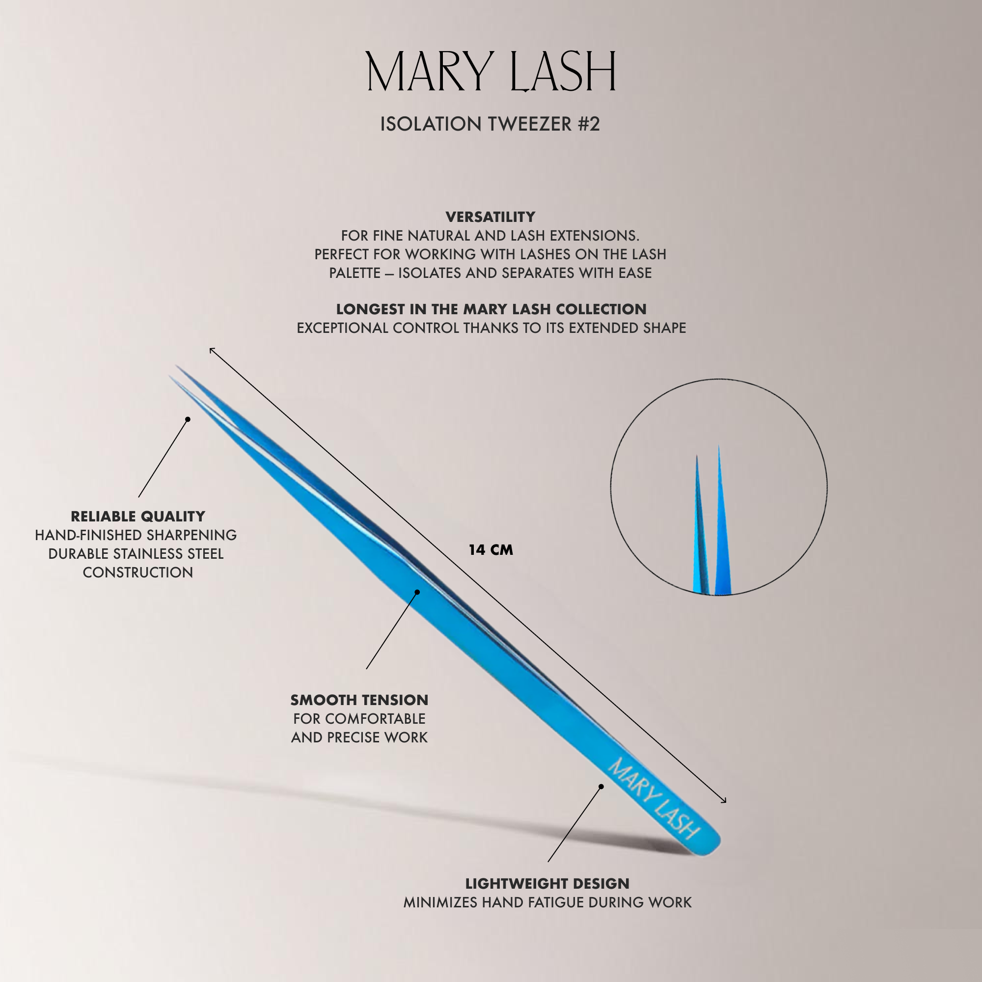MARY LASH Isolation Eyelash Extensions Tweezers