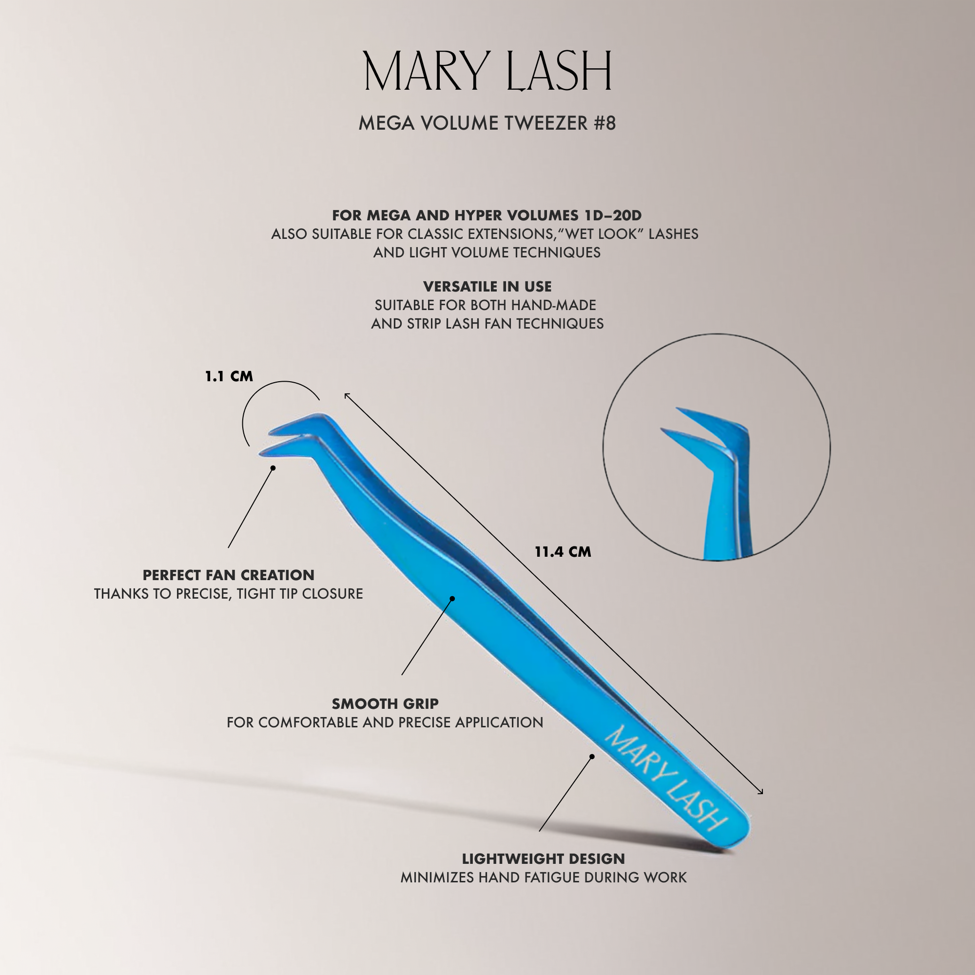 MARY LASH Mega Volume Tweezers