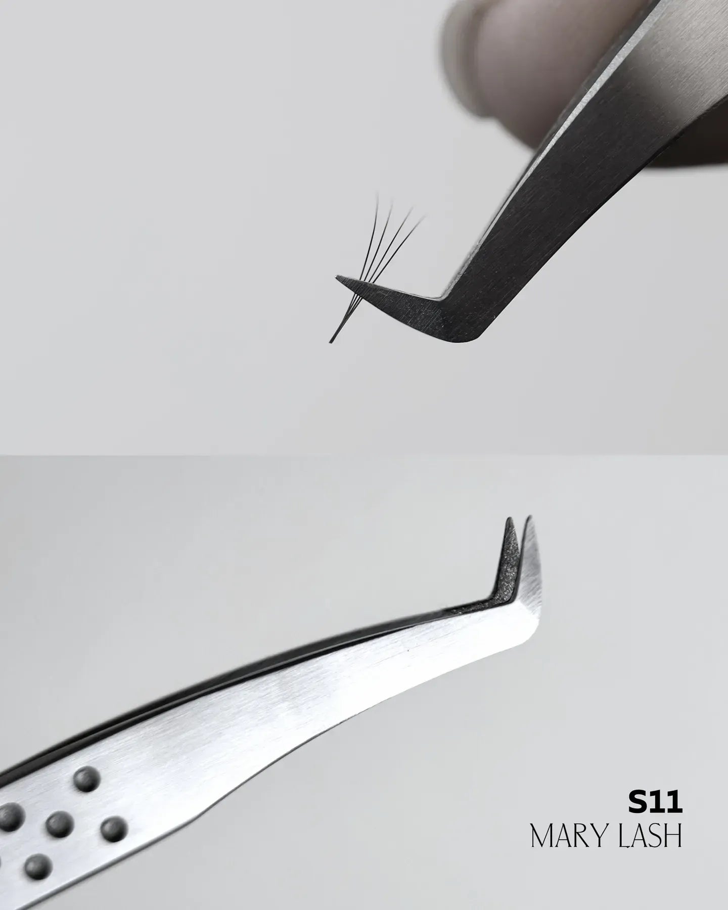 MARY LASH Diamond Coated Curved Volume Lash Tweezers | Professional Lash Extension Tool