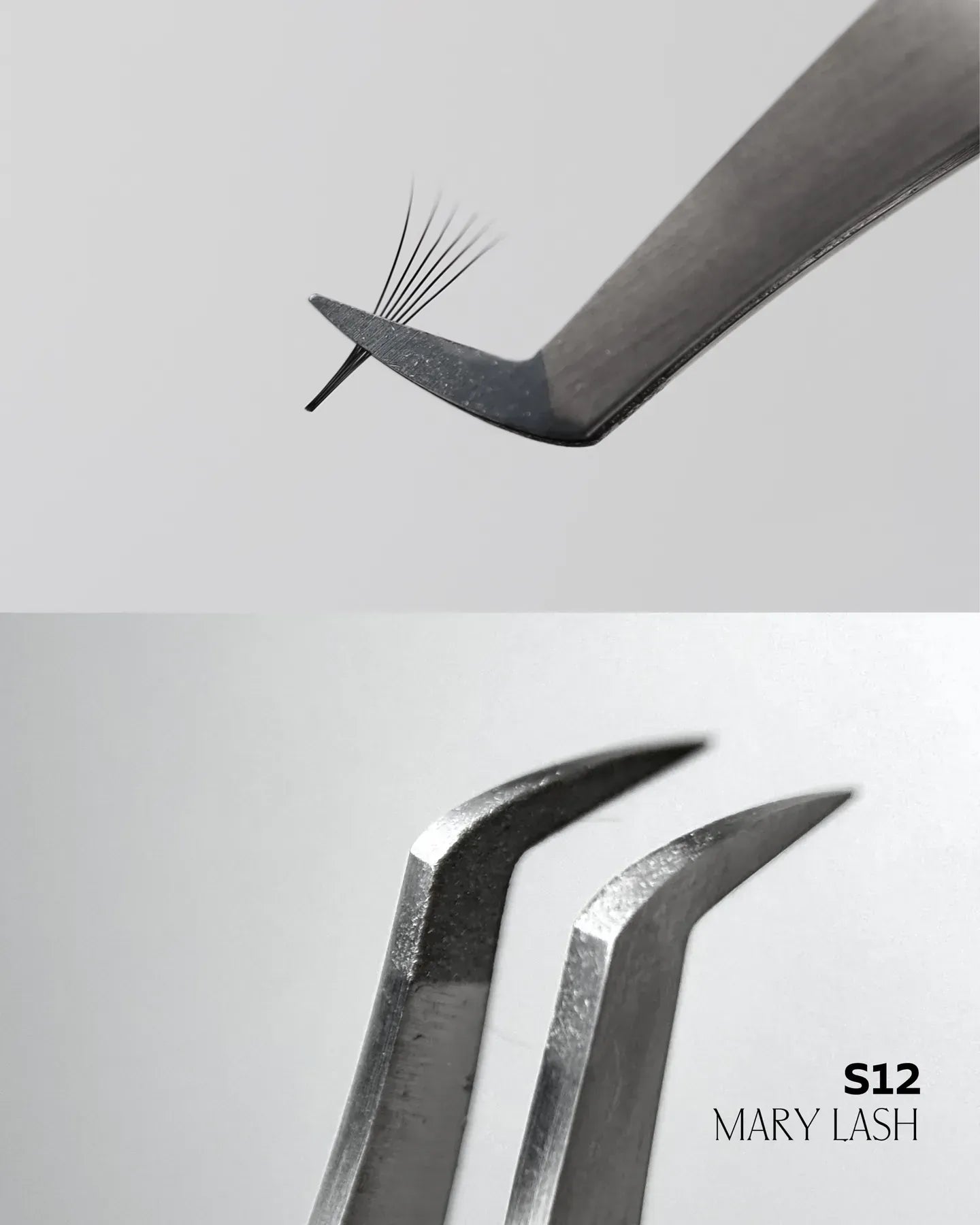 MARY LASH Diamond Coated Curved Volume Lash Tweezers | Professional Lash Extension Tool