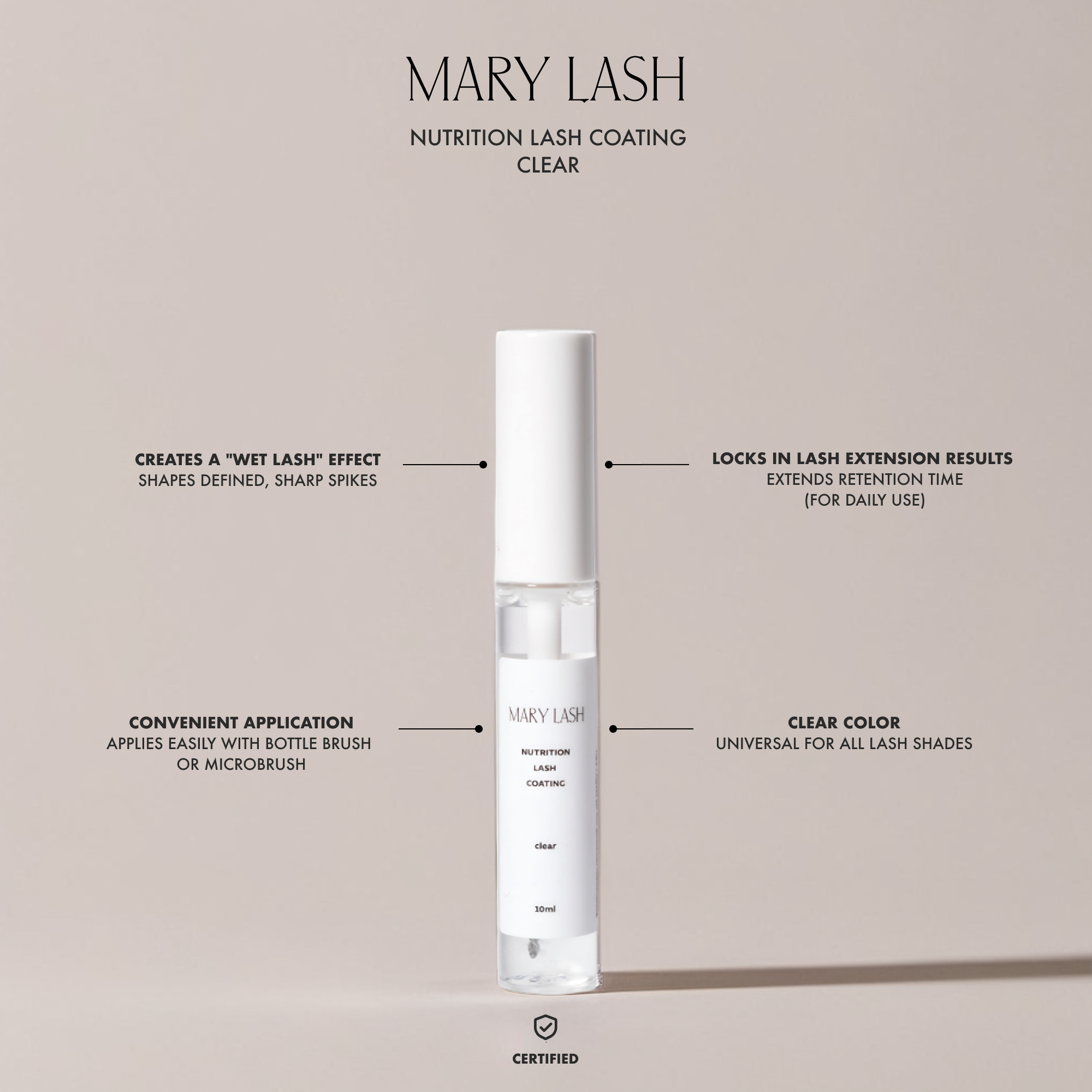 MARY LASH Nutrition lash coating for Extensions Clear 10ml