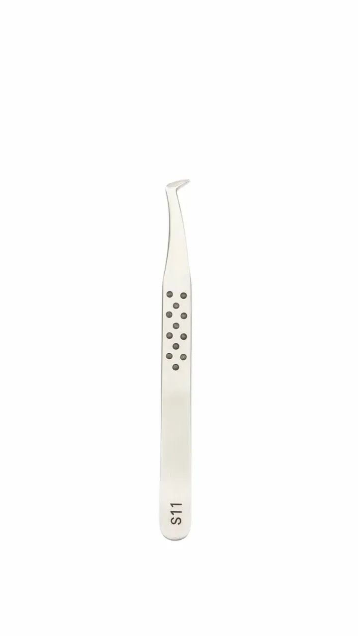 MARY LASH Diamond Coated Curved Volume Lash Tweezers | Professional Lash Extension Tool