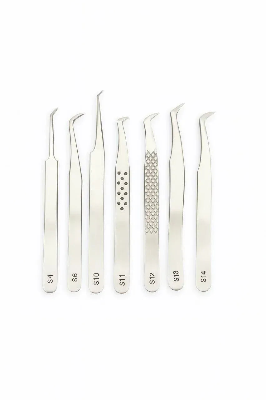MARY LASH Diamond Coated Curved Volume Lash Tweezers | Professional Lash Extension Tool