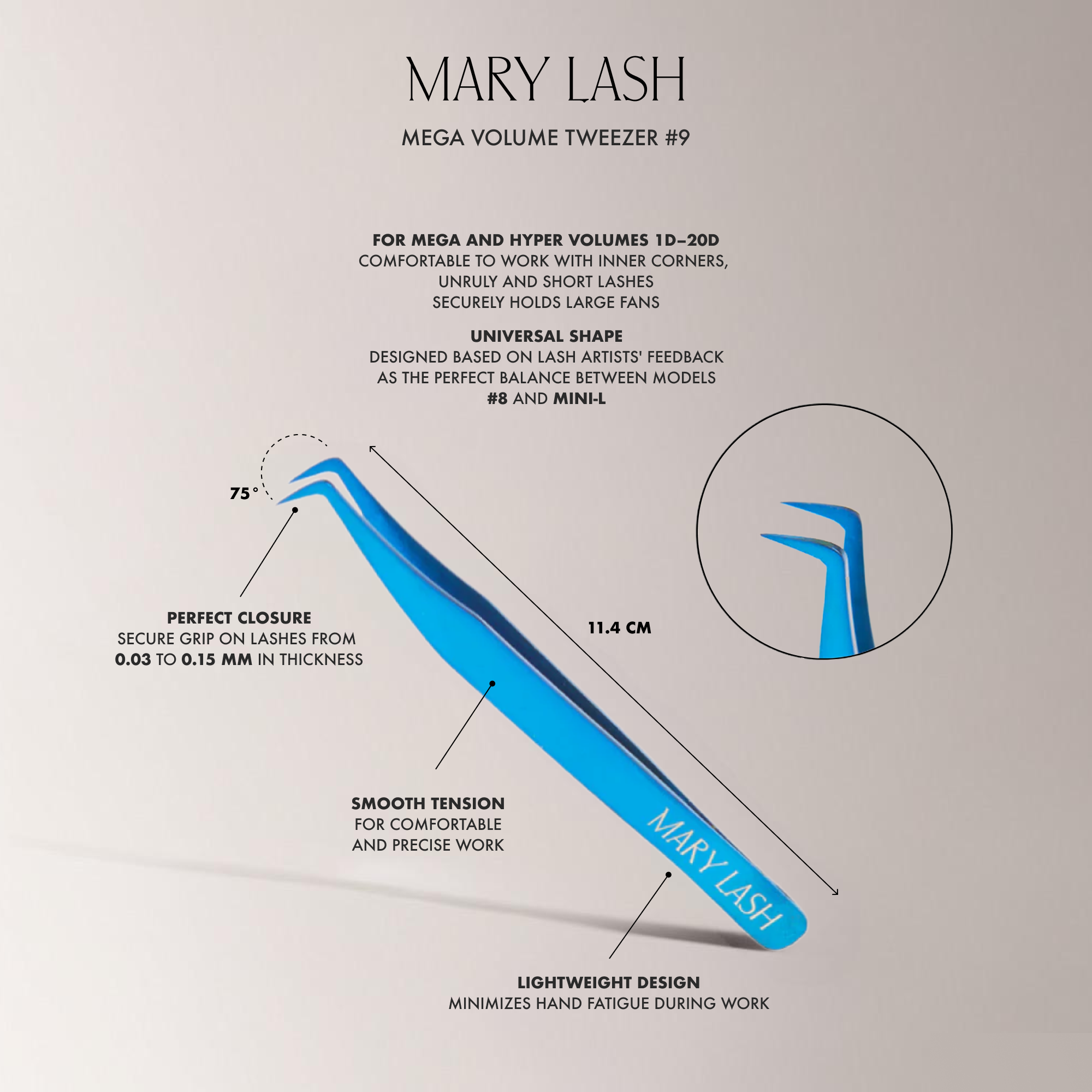 MARY LASH Mega Volume Tweezers